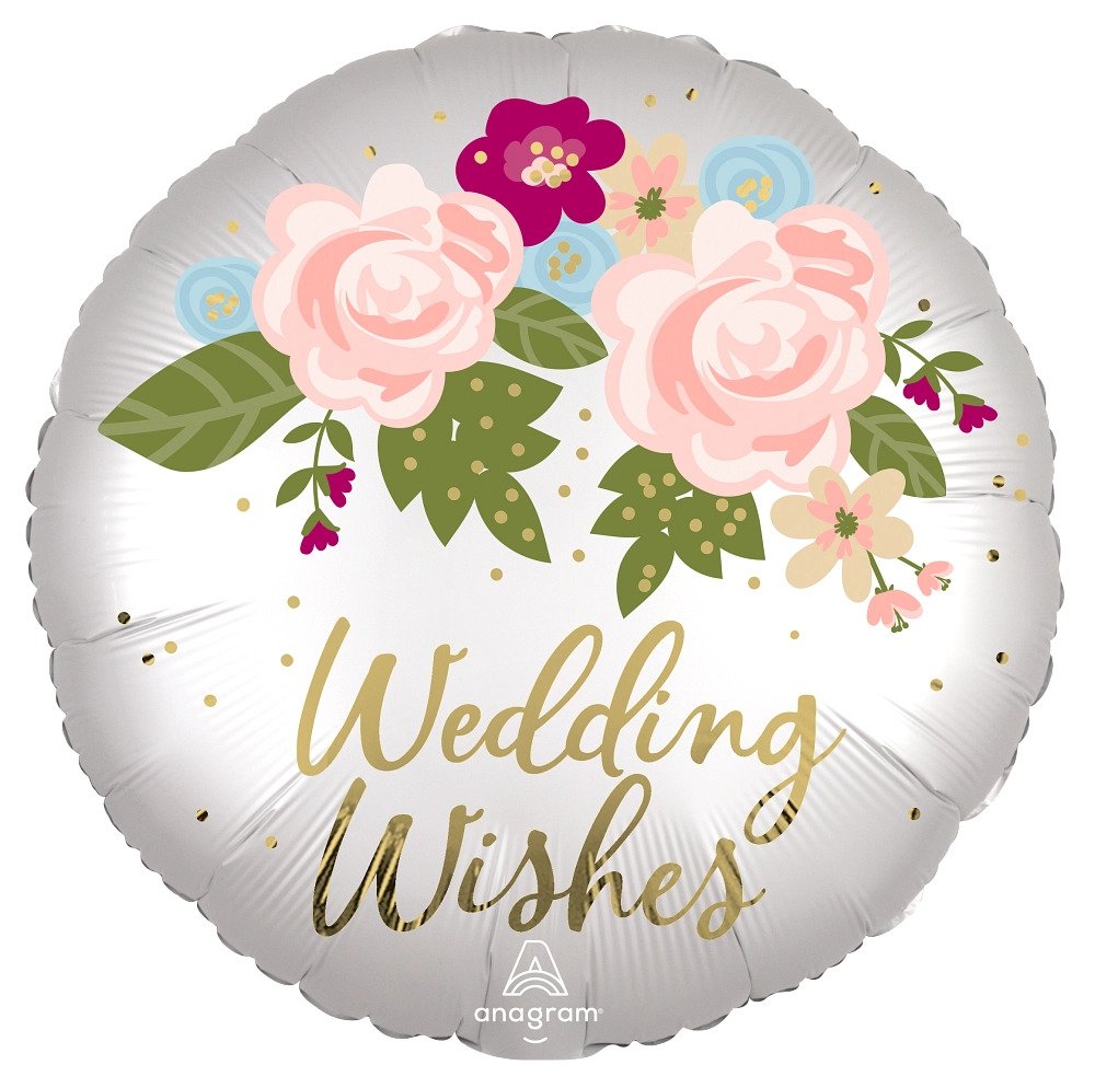 18" Satin Infused Wedding Wishes Floral