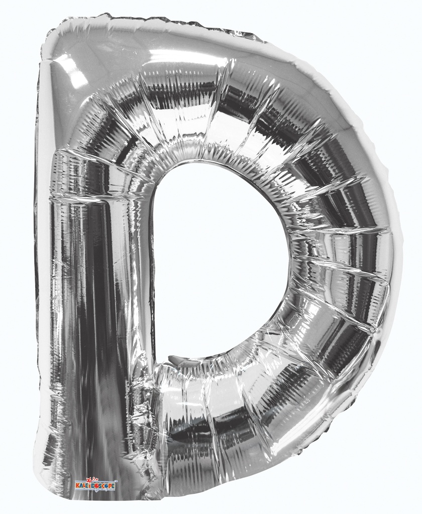 34" Letter D Silver Kaleidoscope