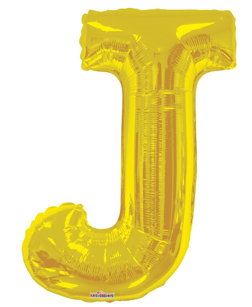 34" Letter J Gold Kaleidoscope