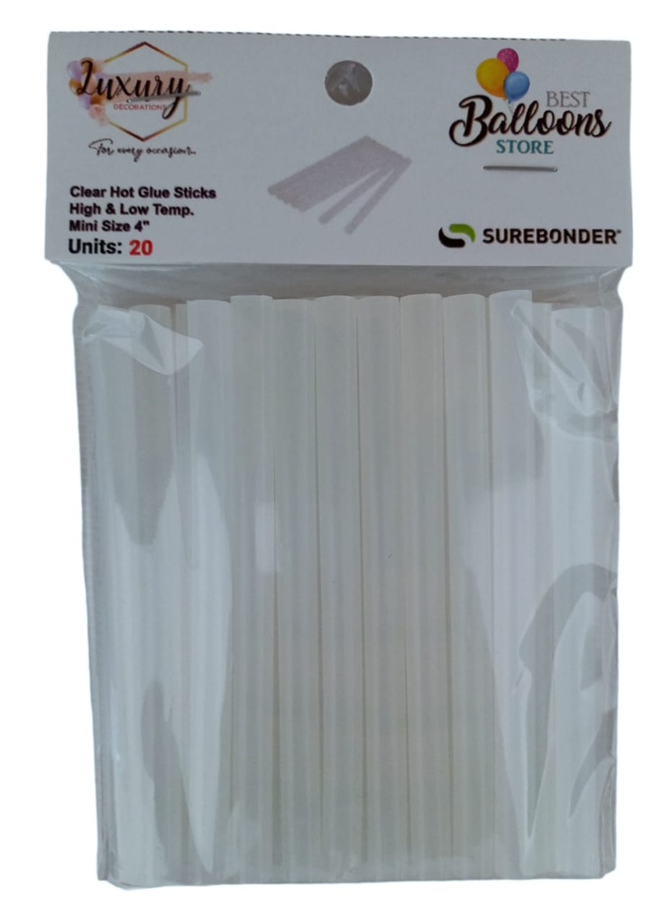 Clear Hot Glue Sticks High&Low Mini 4" Temp. 20 pcs
