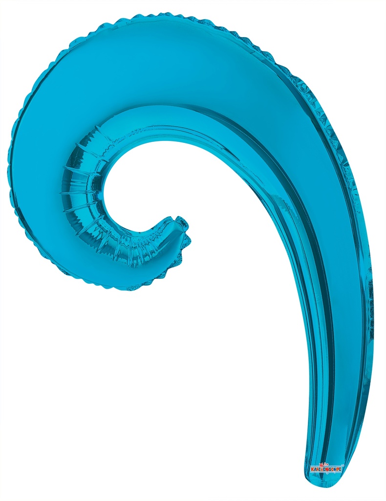 14" Kurly Wave Spiral Turquoi Blue 2 pcs