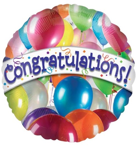 [242448] 18" Congrats Balloons 2 Sided
