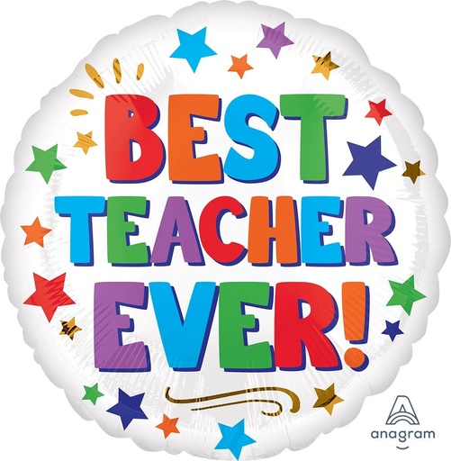 [39366P8] 17" Best Teacher Ever Stars
