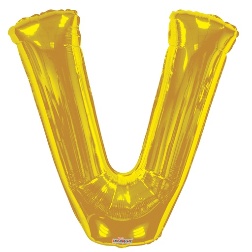 [105385] 34" Letter V Gold Kaleidoscope