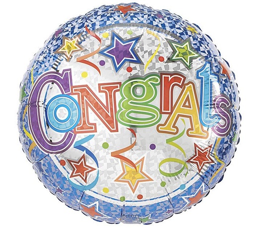 [916655] 18" BLUE CONGRATS BALLOON