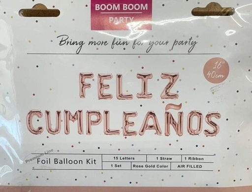[100012012203] 16" Feliz Cumpleaños Kit Rose Gold