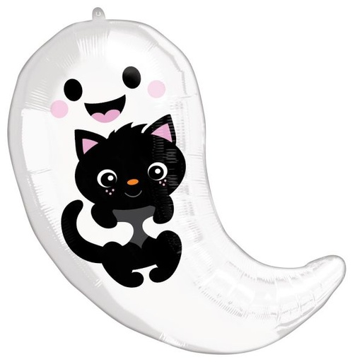 [4195101] 19" Halloween Ghost & Kitty