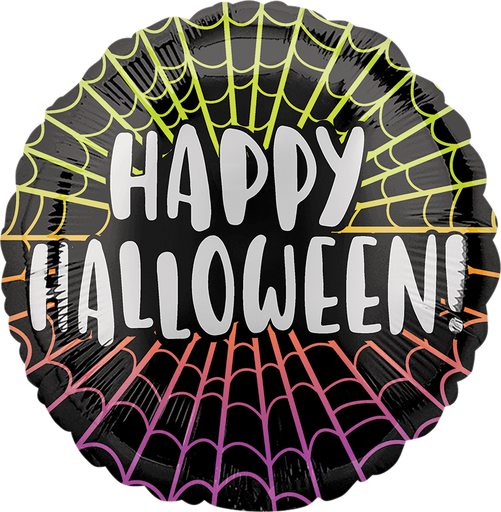[40148] Happy Halloween Webs 18" Foil Balloon
