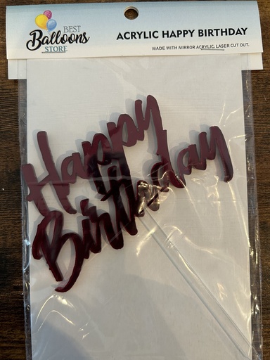 [ROJO SANGRE] Topper Acrilico HBD 14 colores disponibles