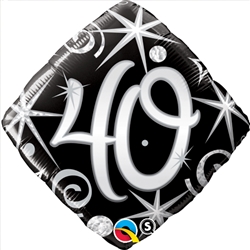 [30012] 40th Birthday Elegant Sparkle Mylar Balloon