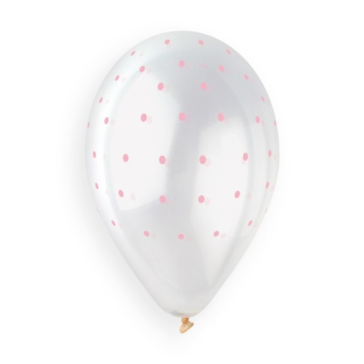 13" GS120 Clear Chic Dots Pink #1051 5 pcs