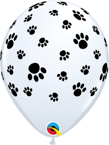 11" Paw Prints Around White 10 pcs
