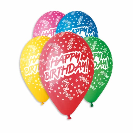 [914054] 13" GS110 Happy Birthday #368 5 pcs