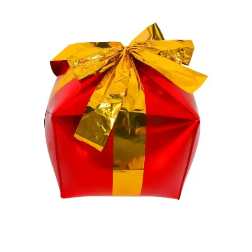 [cuberedandgold] Christmas Cube Gift Box Red and Gold 32 cm